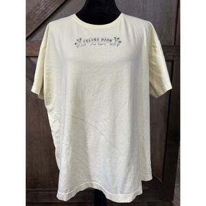 CELINE DION T-Shirt Yellow Caesars Palace Las Vegas Concert Tee VINTAGE Size 3XL